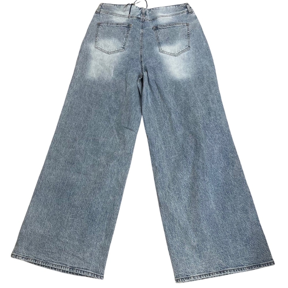Habitual Womens Wide Leg High Rise Light Wash Denim Jeans Size 8/29 NEW boho